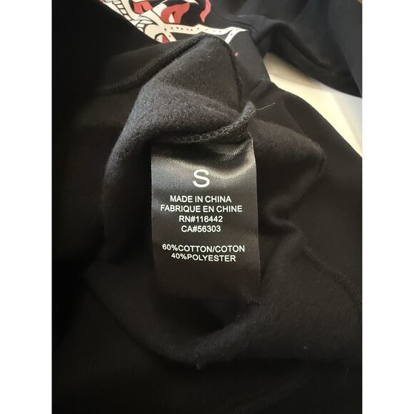 Lurking Class No Masters Sweatshirt Black Skull Flame Graphic Pullover Men’s S - Picture 5 of 5